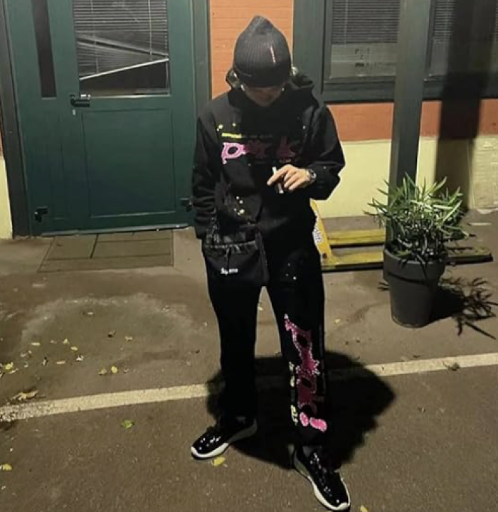 Men’s Sp5der Print Tracksuit Two Piece Set